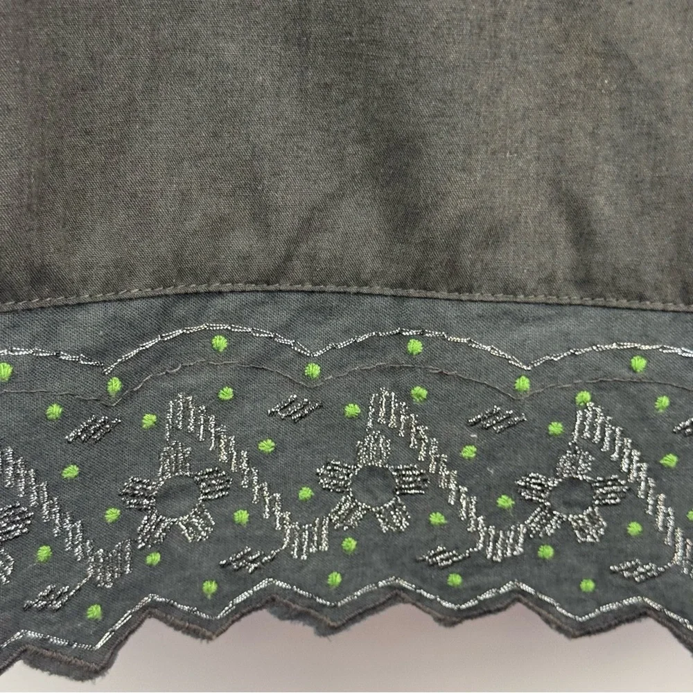 Free People Woven Lace Beaded Dress Dark Gray/Green Women's Sz. Small